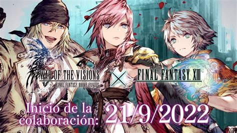 Colaboraci N De Wotv Ffbe Y Final Fantasy Xiii Youtube