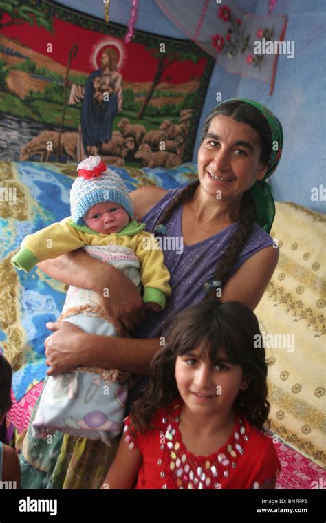 Romanian gypsies in their camp, near Bucharest, Romania Stock Photo ...