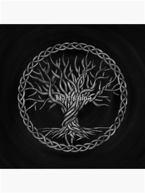 Tree Of Life Yggdrasil Grayscale Poster For Sale By Nartissima