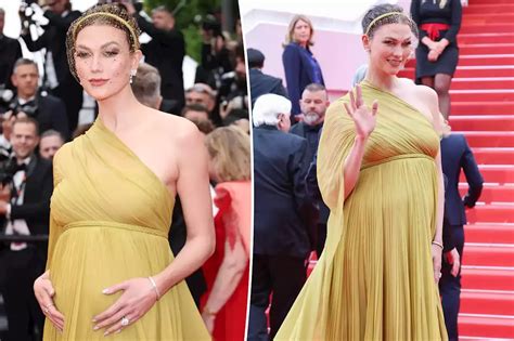 Karlie Kloss Shows Off Baby Bump In Golden Dress At 2023 Cannes Film