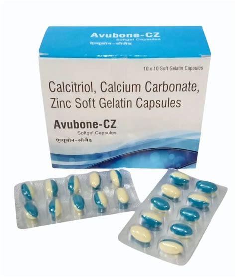 Calcitriol Calcium Carbonate Zinc Soft Gelatin Capsules 10 10 Tablets