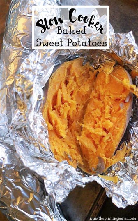 Crock Pot Baked Sweet Potatoes • The Pinning Mama