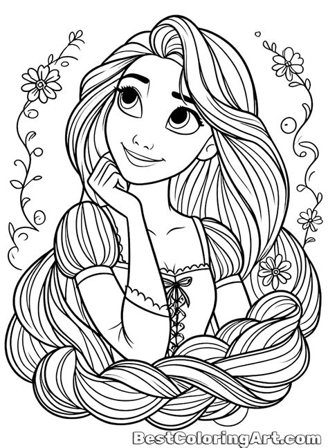 Rapunzel Tangled Coloring Page In 2024