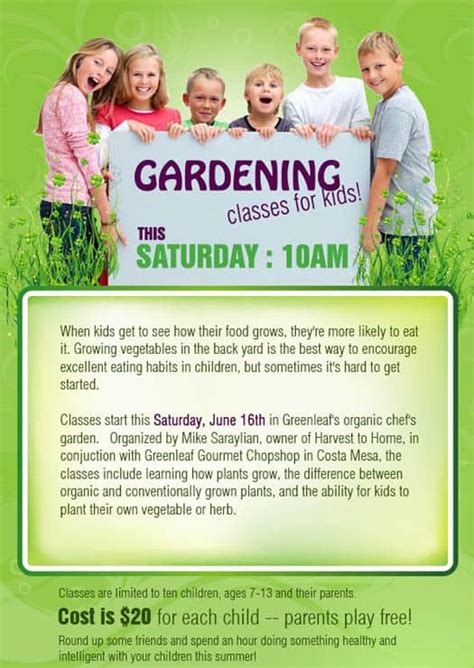 Gardening Classes for Kids - Popsicle Blog
