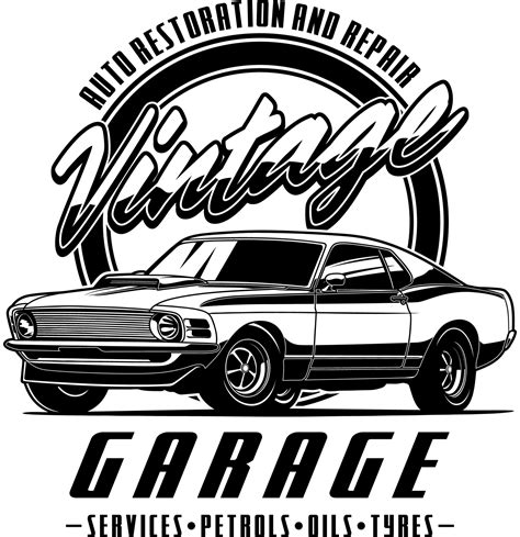 Vintage Car Garage 20295228 Vector Art At Vecteezy