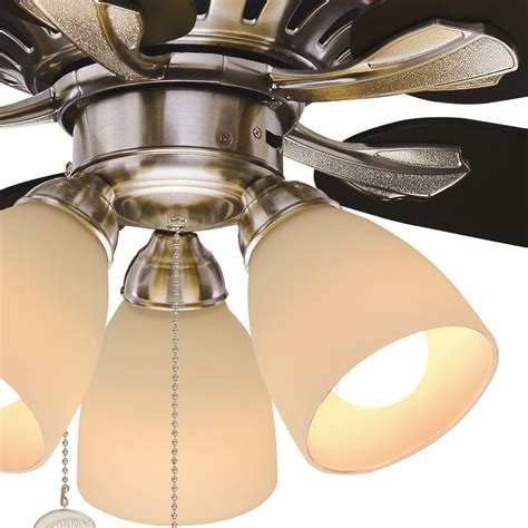 Hampton Bay Rockport 52 In Led Brushed Nickel Ceiling Fan 51750 The Home Depot Home Office