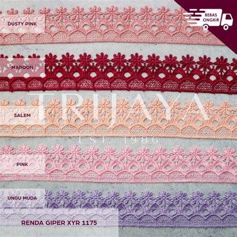 Jual Trijaya Renda Giper Guipure Giver Bordir Xyr Warna Cm