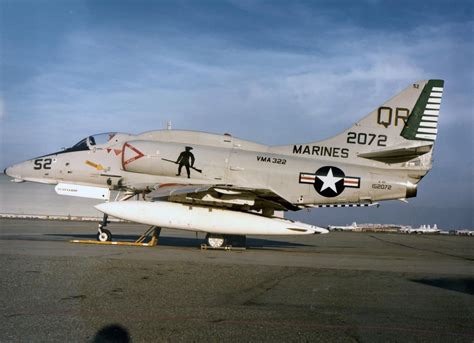 An A 4e Skyhawk Of Marine Attack Squadron Vma 322 On The Ground At