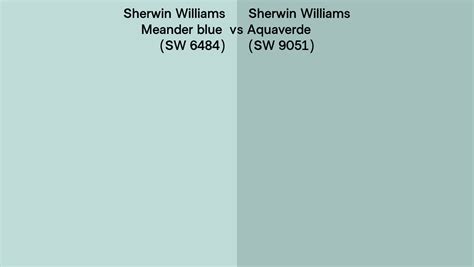 Sherwin Williams Meander Blue Vs Aquaverde Side By Side Comparison