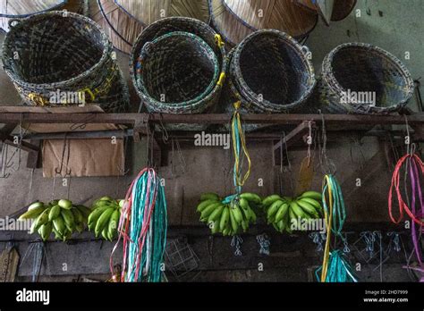 A Shop Selling Bananas And Baskets In Sarikei Sarawak East Malaysia