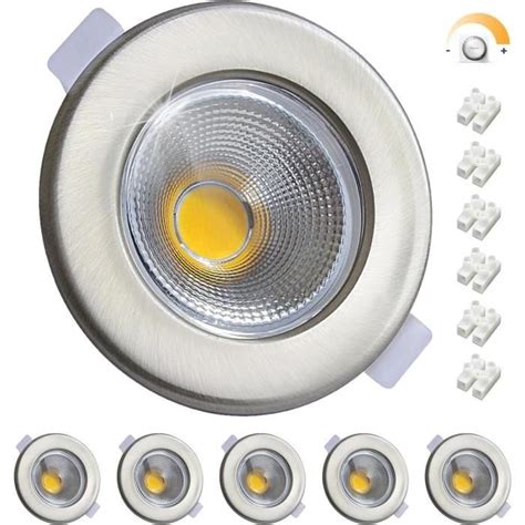 6X Spot Led Encastrable Dimmable 7W Extra Plat Cob Pour Plafond Lumière