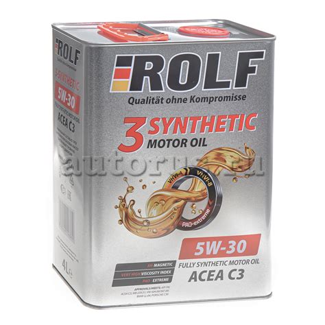 Масло моторное ROLF 3-SYNTHETIC 5W-30 синтетическое 4 л 322618 ROLF ...
