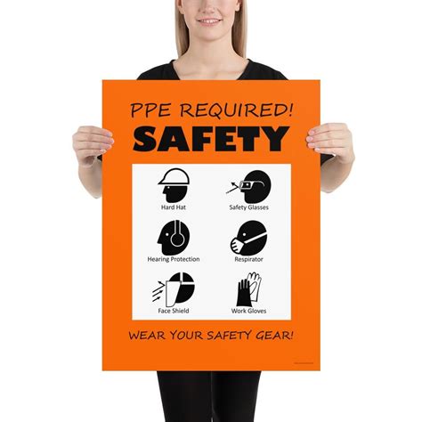 Construction Safety Poster Ppe Reminder With Infographics Safety