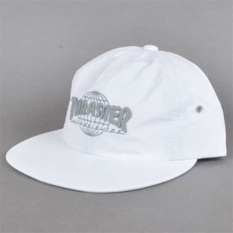 Huf X Thrasher Tds 6 Panel Strapback Cap White Skate Clothing From Native Skate Store Uk