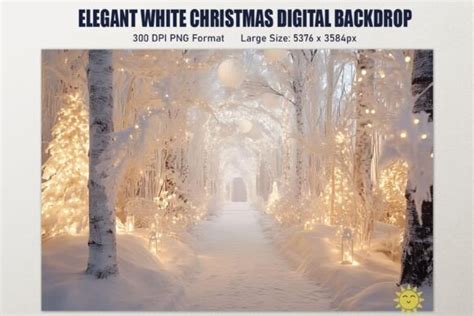 Elegant White Christmas Digital Backdrop Graphic By Lazy Sun · Creative