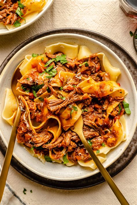 Slow Cooker Short Rib Ragu Over Pappardelle The Defined Dish Recipe