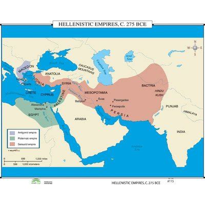 Hellenistic Empires World History Wall Maps Kappa Map Group