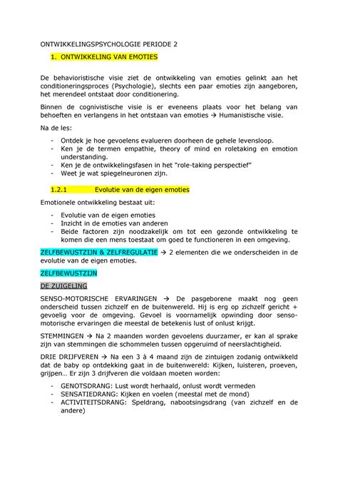 Ontwikkelingspsychologie Periode 2 ONTWIKKELINGSPSYCHOLOGIE PERIODE