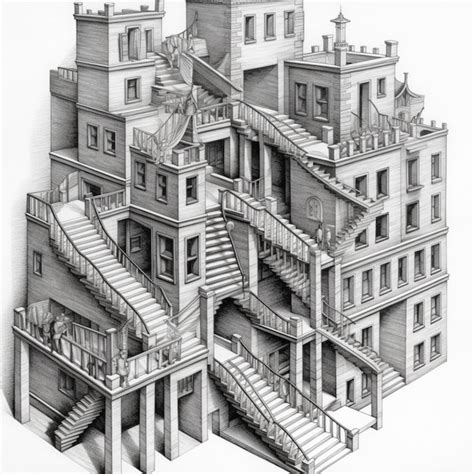 Premium Ai Image A Drawing Of A Building With Stairs And A Staircase