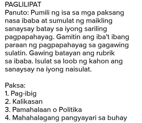 Paki Sagot Naman Po Ng Maayos Oh Kailangan Na Po Bukas Pls Nonsense