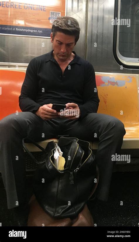 New York Ny 100919 David Muir Manspreading On The Subway After