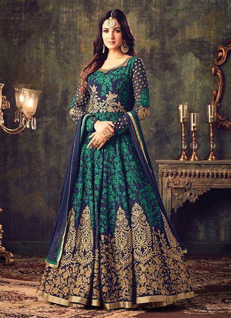 Buy Blue Georgette Anarkali Suit Online Sku Code Slscc This Blue