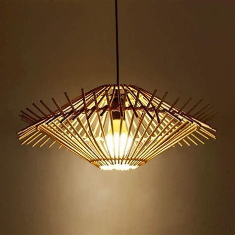 Lustres Art Bambou Lampe Suspendue R Tro Nostalgique Lampe Pendentif