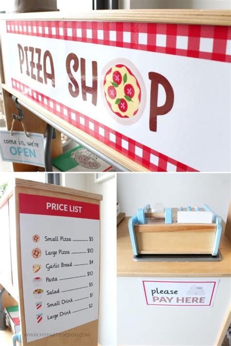 Pizza Shop Dramatic Play Printables My Party Design