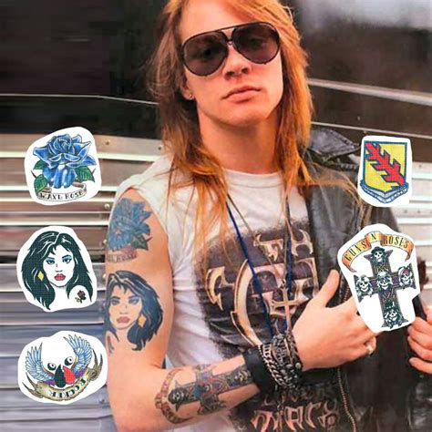 Buy Axl Rose Inspired Temporary Tattoo Set Axl Rose Costume Halloween