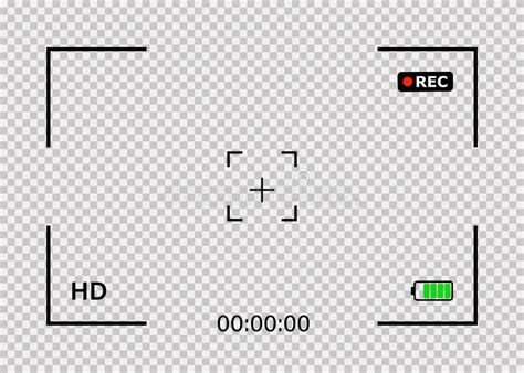 Camera Frame Isolated Vector Template. Viewfinder Screen of Video ...