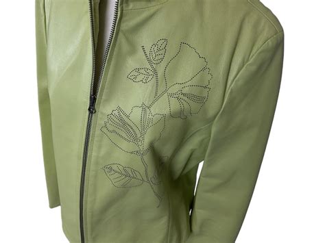Lot Ladies Green Leather Jacket