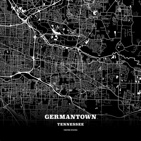 Germantown, Tennessee, USA map | Map poster, Poster template, Germantown