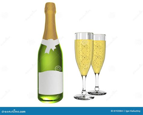 Champagne And Glass With Champagne Stock Illustration Illustration Of