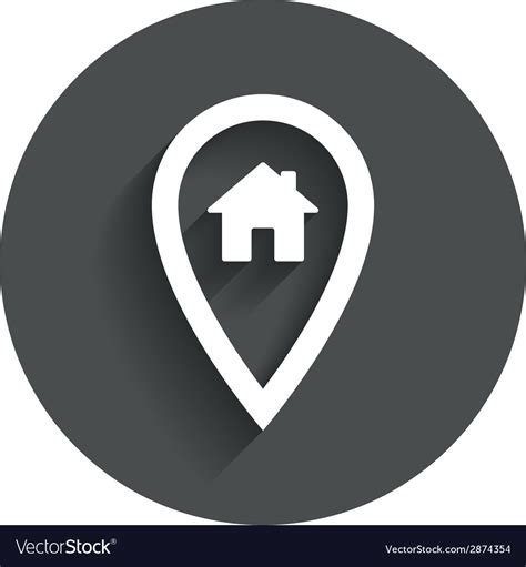 Map Pointer House Sign Icon Marker Symbol Vector Image