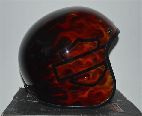 Helmet Daytona Real Flame Harley Davidson Airbrushed By Umbedesign