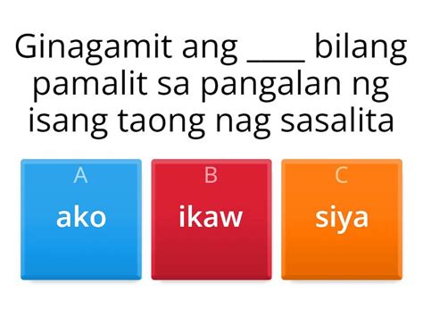 Panghalip Panao Ako Ikaw Siya Cuestionario