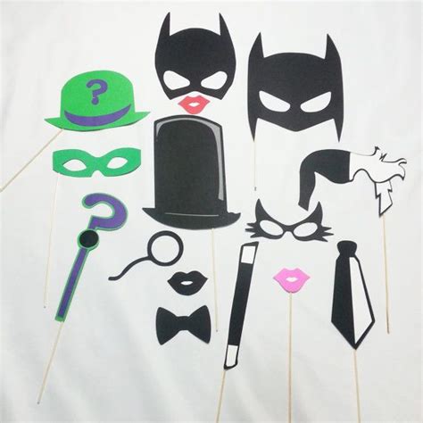 Batman Photo Booth Props Pc Etsy Batman Birthday Party Photo