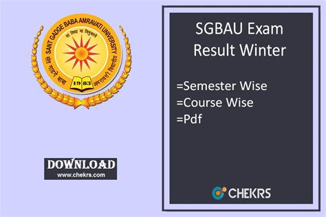 Sgbau Result Winter 2025 Ba Bsc Bcom Bca Llb Mark Sheet Download