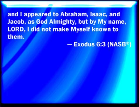 Bible Verse Powerpoint Slides for Exodus 6:3