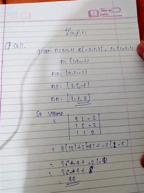 Find The Volume Of The Parallelepiped Whose Three Adjacent Edges Are