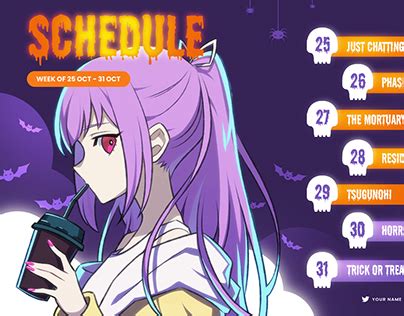 VTUBER SCHEDULES - TEMPLATE (FREE DOWNLOAD) (13) | Images :: Behance