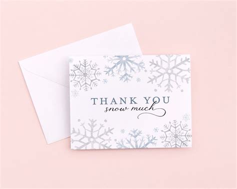 Thank You SNOW Much Cards Printed Snowy Winter Theme - Etsy | Thank you ...