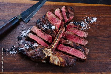 Traditional Barbecue Dry Aged Wagyu Porterhouse Beef Steak Bistecca