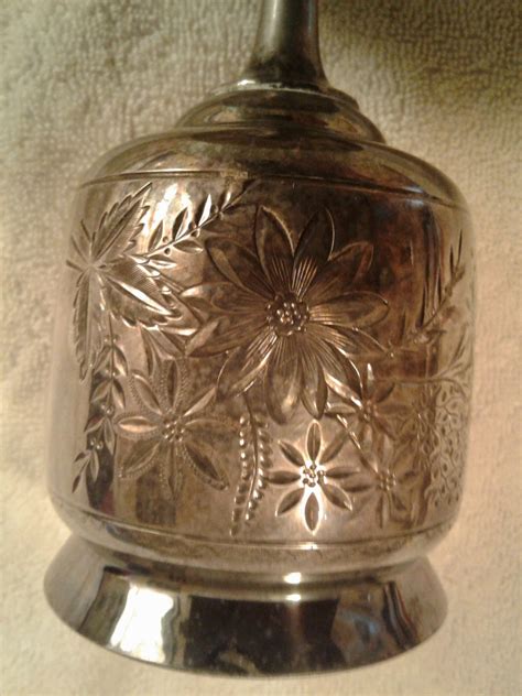 Vintage Rockford Silver Plate Co Engraved Goblet Style Vase Etsy