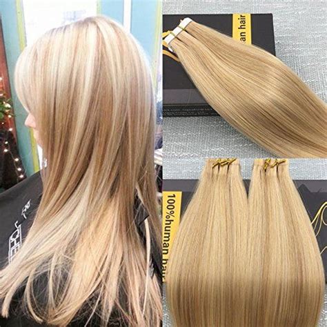 Ugeat 24inch Tape In Hair Extensions Ombre Golden Blonde With Medium