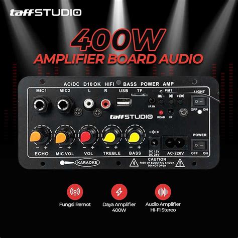 Jual TaffSTUDIO Amplifier Board Audio Bluetooth USB FM Subwoofer