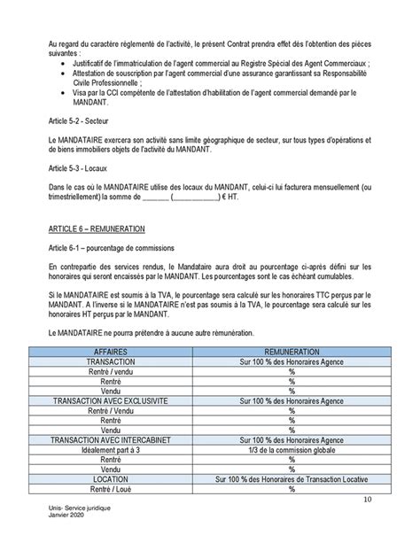 Modele De Contrat Dagent Commercial Doc Pdf Page 10 Sur 14