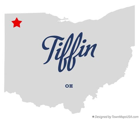 Map of Tiffin, Defiance County, OH, Ohio