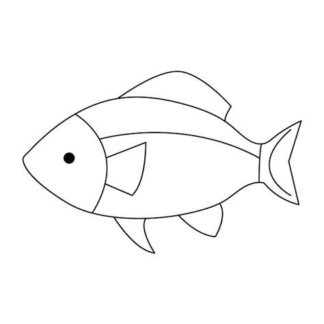 Un Dessin En Ligne Continue De Gros Poissons Et Une Illustration