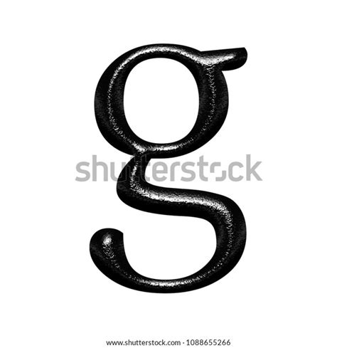 Chiseled Black Metallic Letter G Lowercase Stock Illustration